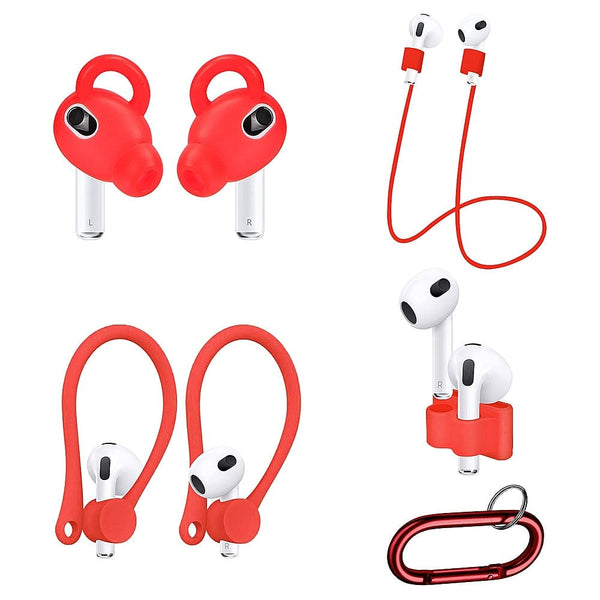SaharaCase - Silicone Accessories Kit for Apple AirPods 3 (3rd Generation) - Red