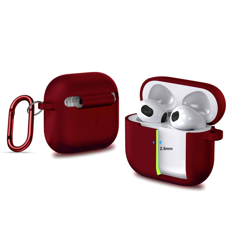 SaharaCase - Liquid Silicone Case - for Apple AirPods 3 - Burgundy