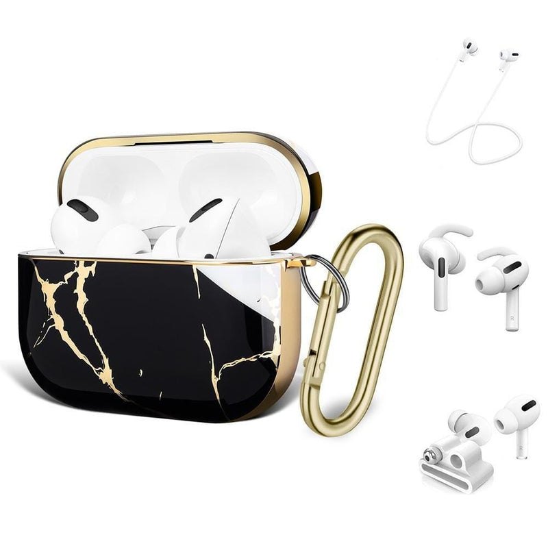 Luxury Marble Case for Apple AirPods Pro (1st Generation) - Black