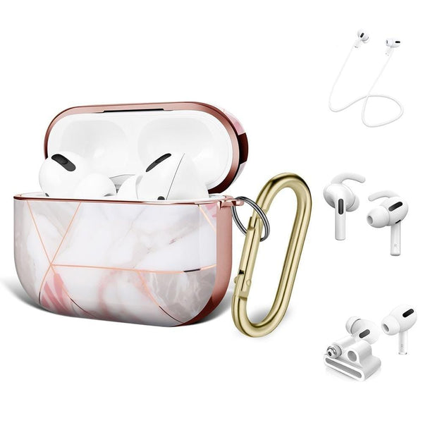 Luxury Marble Case for Apple AirPods Pro (1st Generation) - Rose Gold