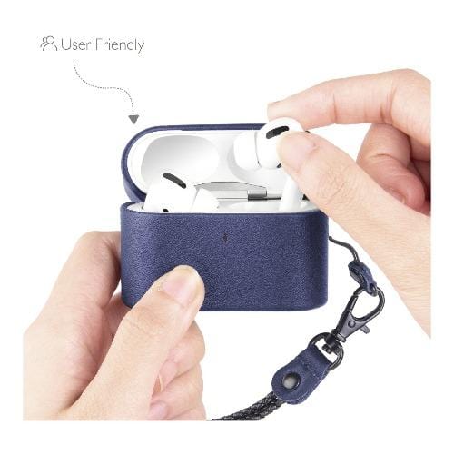 Retro Leather Case for Apple AirPods Pro (1st Generation) - Blue
