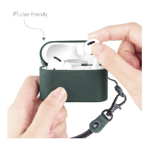 Retro Leather Case for Apple AirPods Pro (1st Generation) - Royal Green