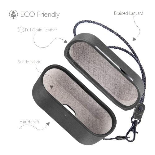 Retro Leather Case for Apple AirPods Pro (1st Generation) - Black