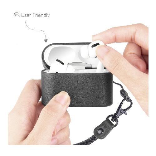 Retro Leather Case for Apple AirPods Pro (1st Generation) - Black
