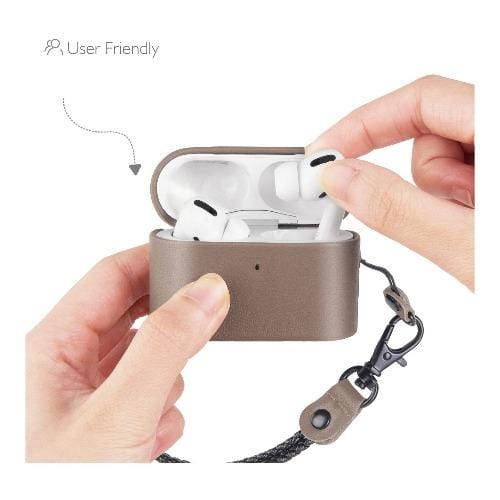 Retro Leather Case for Apple AirPods Pro (1st Generation) - Sky Gray