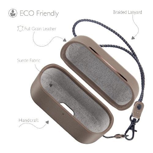 Retro Leather Case for Apple AirPods Pro (1st Generation) - Sky Gray